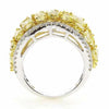 4.59CT WHITE & FANCY YELLOW DIAMOND 18K 2 TONE GOLD 3D MULTI SHAPE INFINITY RING