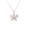 ESTATE .42CT DIAMOND 18KT WHITE GOLD 3D CLASSIC BUTTERFLY LOVE FLOATING PENDANT
