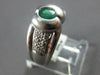 WIDE .55CT DIAMOND & AAA EMERALD 18KT WHITE GOLD 3D OVAL BEZEL MENS PINKY RING
