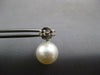 LARGE .23CT DIAMOND & AAA SOUTH SEA PEARL 18KT WHITE GOLD ROUND HANGING EARRINGS