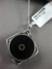 ESTATE LARGE .43CT DIAMOND & AAA ONYX 18KT WHITE GOLD FILIGREE FLOATING PENDANT