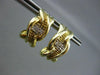 ESTATE .10CT DIAMOND ETCHED 14K Y&W GOLD UMBRELLA HANGING EARRINGS UNIQUE #2788