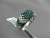 ESTATE 2.75CT WHITE & BLUE DIAMOND 14KT WHITE GOLD 3D MULTI ROW ANNIVERSARY RING