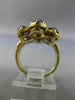 ANTIQUE LARGE 14CT AAA AMETHYST 14KT YELLOW GOLD 3D HANDCRAFTED FLOWER FUN RING