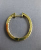 1.39CT DIAMOND 18KT YELLOW GOLD 3D INSIDE OUT OVAL HUGGIE HOOP HANGING EARRINGS