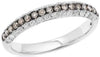 .56CT WHITE & MOCHA DIAMOND 14KT WHITE GOLD 3 ROW SEMI ETERNITY ANNIVERSARY RING