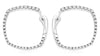 ESTATE .40CT DIAMOND 14KT WHITE GOLD 3D SQUARE SIDEWAY HOOP FUN HANGING EARRINGS