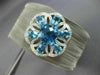 WIDE 9.33CT DIAMOND & AAA BLUE TOPAZ 14KT GOLD & STAINLESS STEEL BANGLE BRACELET