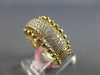 WIDE .71CT DIAMOND 14KT YELLOW GOLD PAVE BEADED SEMI ETERNITY ANNIVERSARY RING