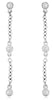 ESTATE .10CT DIAMOND 14KT WHITE GOLD ROUND 3 STONE BY THE YARD HANGING EARRINGS