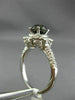 ESTATE 2.62CT WHITE & BLACK DIAMOND 14KT WHITE GOLD 3D FLOWER ENGAGEMENT RING