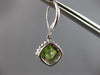 1.92CT DIAMOND & AAA PERIDOT 14KT WHITE GOLD SQUARE LEVERBACK HANGING EARRINGS