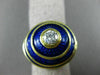 ANTIQUE .58CT OLD MINE DIAMOND & BLUE ENAMEL 18K YELLOW GOLD SOLITAIRE RING 1992