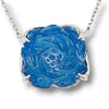 LARGE 22.55CT DIAMOND & AAA AQUAMARINE 18K WHITE GOLD BY THE YARD LOVE NECKLACE