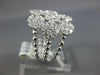 ESTATE LARGE 2.05CT DIAMOND 18K WHITE GOLD 3D MULTI FLOWER CLUSTER COCKTAIL RING