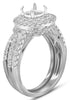LARGE 1.30CT DIAMOND 14KT WHITE GOLD 3D ROUND FLOWER SEMI MOUNT ENGAGEMENT RING