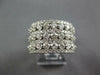 ESTATE LARGE 2.77CT DIAMOND 14K WHITE GOLD 3D CLASSIC MULTI ROW ANNIVERSARY RING