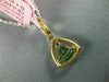 .69CT WHITE & FANCY YELLOW DIAMONDS & EMERALD 18K YELLOW GOLD TRILLION PENDANT