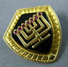 ANTIQUE .26CT AAA RUBY & AAA ONYX 14KT YELLOW GOLD MENORAH BROOCH PIN #MILANO24