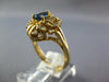 WIDE .84CT DIAMOND & AAA SAPPHIRE 14KT YELLOW GOLD PEAR SHAPE FLOWER LOVE RING