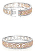 LARGE 2.51CT WHITE PINK & FANCY YELLOW DIAMOND 18K WHITE ROSE GOLD 3D BRACELET