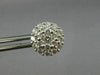ESTATE LARGE 1.58CT DIAMOND 18KT WHITE GOLD CLUSTER FLOWER CLASSIC STUD EARRINGS