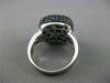 ESTATE LARGE 2.82CT DIAMOND & AAA SAPPHIRE 18KT WHITE GOLD 3D SQUARE PAVE RING