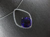 LARGE 7.01CT DIAMOND & AAA AMETHYST 14KT WHITE GOLD 3D CUSHION & ROUND PENDANT