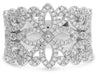 WIDE .60CT DIAMOND 14KT WHITE GOLD 4 LEAF CLOVER OPEN FILIGREE ANNIVERSARY RING