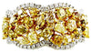 EXTRA LARGE 3.65CT MULTI COLOR DIAMOND 18KT 2 TONE GOLD MULTI SHAPE CLUSTER RING