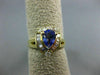 ESTATE WIDE 1.33CT DIAMOND & AAA TANZANITE 14K YELLOW GOLD ENGAGEMENT RING #9787