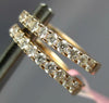 ESTATE .58CT DIAMOND 14KT ROSE GOLD 3D 2MM CLASSIC OVAL HUGGIE HANGING EARRINGS