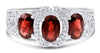1.68CT DIAMOND & AAA RUBY 14KT WHITE GOLD OVAL & ROUND PAST PRESENT FUTURE RING