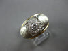 WIDE .36CT DIAMOND 14K 2 TONE GOLD 3D ROUND SQUARE MATTE & SHINY FUN RING #28029