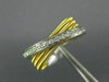 ESTATE .50CT DIAMOND 18KT WHITE & YELLOW GOLD INTERTWINING X LOVE RING #16407