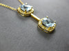 ESTATE 1.94CT DIAMOND & AAA AQUAMARINE 14KT YELLOW GOLD CUSHION & ROUND NECKLACE