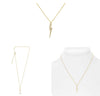 .09CT DIAMOND 14KT YELLOW GOLD LIGHTNING STRIKE ZIG ZAG ADJUSTABLE FUN NECKLACE