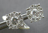 EXTRA LARGE 1.27CT DIAMOND 18KT WHITE GOLD 3D ROUND SOLITAIRE HALO STUD EARRINGS
