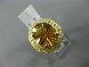 ESTATE LARGE 4.17CT DIAMOND & AAA CITRINE 14KT YELLOW GOLD 3D OVAL COCKTAIL RING