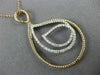 ESTATE LARGE .40CT DIAMOND 18KT WHITE & ROSE GOLD 3D TEAR DROP FLOATING PENDANT