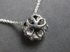 ESTATE 1.31CT DIAMOND & AAA SAPPHIRE 18KT WHITE GOLD ROUND FLOWER LOVE NECKLACE