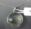 LARGE 16.26CT DIAMOND & AAA GREEN AMETHYST 14K WHITE GOLD ROUND FLOATING PENDANT