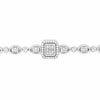 LARGE 5.13CT DIAMOND 18K WHITE GOLD ROUND & BAGUETTE MULTI SHAPE FLORAL BRACELET