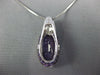 6.64CT DIAMOND & AAA AMETHYST 14KT WHITE GOLD OVAL & ROUND FUN FLOATING PENDANT