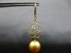 LARGE .74CT DIAMOND & AAA GOLDEN SOUTH SEA PEARL 18K YELLOW GOLD FLOWER EARRINGS