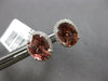 2.71CT DIAMOND & AAA PINK TOURMALINE 18KT WHITE GOLD OVAL & ROUND STUD EARRINGS