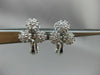 ANTIQUE .70CT DIAMOND 14KT WHITE GOLD HANGING FLOWER CLIP ON EARRINGS #1199
