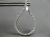ESTATE LARGE 1.25CT DIAMOND 18KT WHITE GOLD TEAR DROP SIDEWAYS HANGING EARRINGS