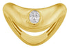 .25CT DIAMOND 14KT YELLOW GOLD 3D OVAL SOLITAIRE BEZEL ETOILE V SHAPE LOVE RING