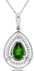 .54CT DIAMOND & AAA RUSSALITE 14KT WHITE GOLD PEAR SHAPE ROUND TEAR DROP PENDANT